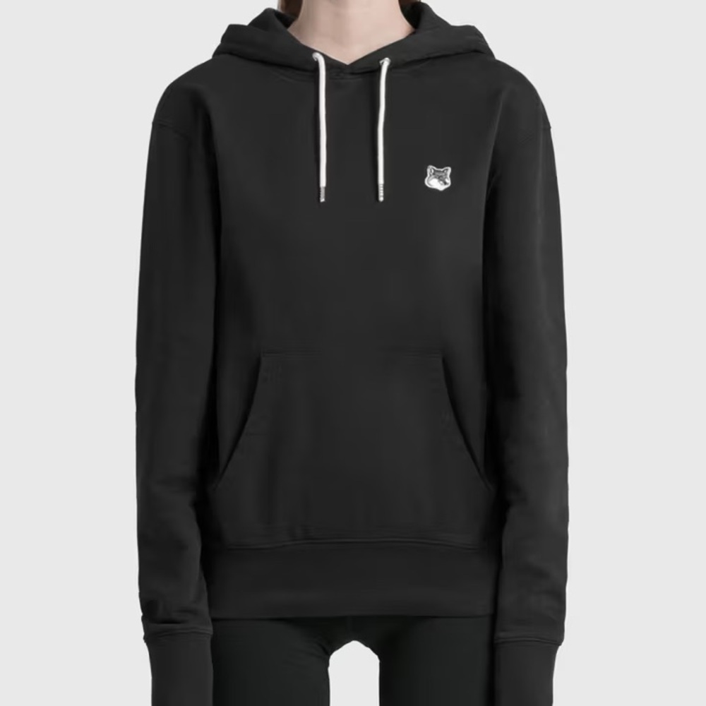 Unisex Grey Fox Head Patch Classic Cotton Fleece Hoodie